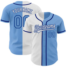 Load image into Gallery viewer, Custom Light Blue Light Blue White-Royal Authentic Split Fashion Baseball Jersey
