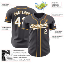 Load image into Gallery viewer, Custom Steel Gray White-Old Gold Authentic Baseball Jersey
