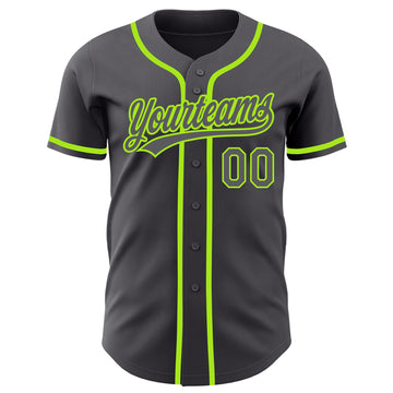 Custom Steel Gray Neon Green Authentic Baseball Jersey