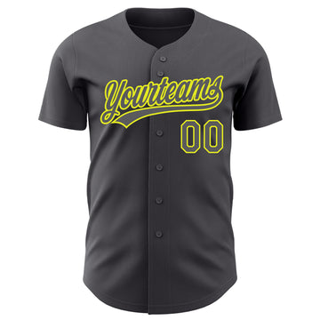 Custom Steel Gray Neon Yellow Authentic Baseball Jersey