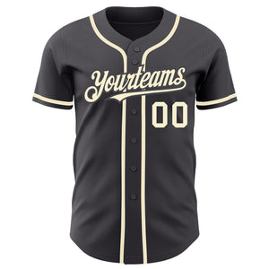 Custom Steel Gray Cream Authentic Baseball Jersey