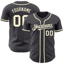 Load image into Gallery viewer, Custom Steel Gray Cream Authentic Baseball Jersey
