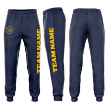 Load image into Gallery viewer, Custom Navy Gold Fleece Jogger Sweatpants
