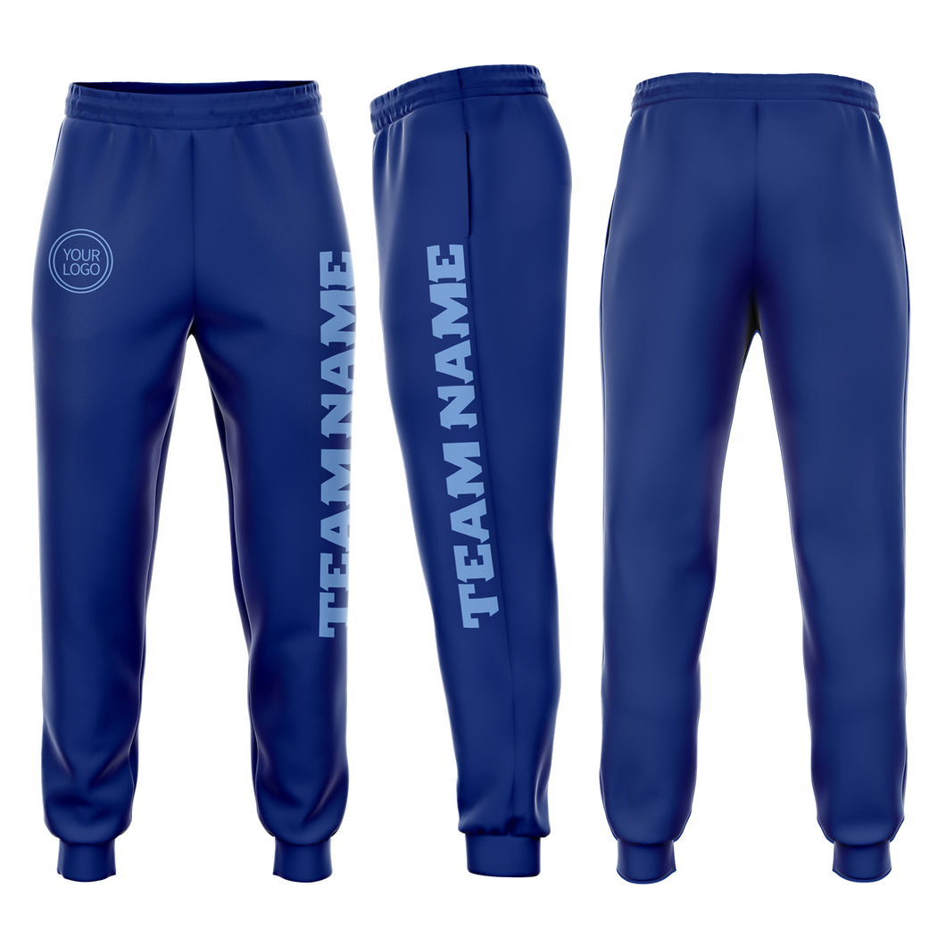 Custom Royal Light Blue Fleece Jogger Sweatpants