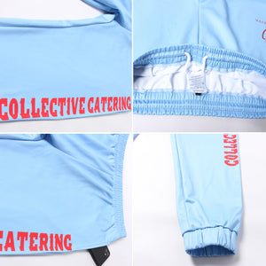 Custom Light Blue Red Fleece Jogger Sweatpants