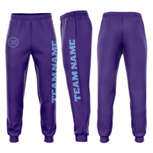 Load image into Gallery viewer, Custom Purple Light Blue Fleece Jogger Sweatpants
