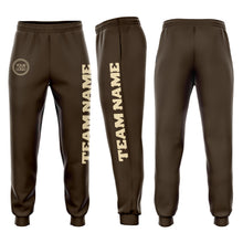 Load image into Gallery viewer, Custom Brown Cream Fleece Jogger Sweatpants
