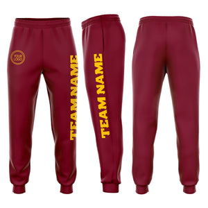 Custom Crimson Gold Fleece Jogger Sweatpants