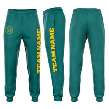 Load image into Gallery viewer, Custom Aqua Gold Fleece Jogger Sweatpants
