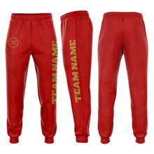 Load image into Gallery viewer, Custom Red Old Gold Fleece Jogger Sweatpants
