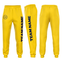 Load image into Gallery viewer, Custom Gold Navy Fleece Jogger Sweatpants
