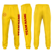 Load image into Gallery viewer, Custom Gold Red Fleece Jogger Sweatpants
