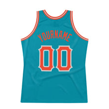 Load image into Gallery viewer, Custom Teal Orange-Gray Authentic Throwback Basketball Jersey
