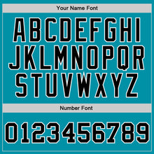 Load image into Gallery viewer, Custom Teal Black-White Authentic Throwback Basketball Jersey
