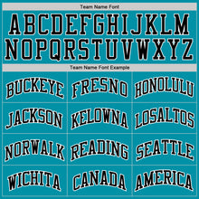 Load image into Gallery viewer, Custom Teal Black-White Authentic Throwback Basketball Jersey
