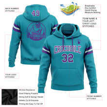 Load image into Gallery viewer, Custom Stitched Teal Purple-White Football Pullover Sweatshirt Hoodie

