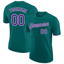 Load image into Gallery viewer, Custom Teal Purple-White Performance T-Shirt
