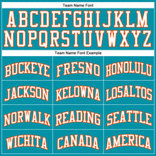Load image into Gallery viewer, Custom Teal White-Orange Authentic Throwback Basketball Jersey
