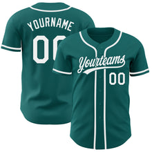 Load image into Gallery viewer, Custom Teal White Authentic Baseball Jersey
