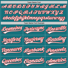 Load image into Gallery viewer, Custom Teal White-Red Authentic Baseball Jersey

