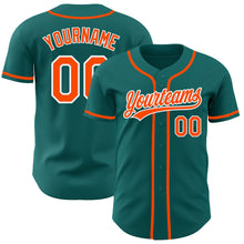 Load image into Gallery viewer, Custom Teal Orange-White Authentic Baseball Jersey
