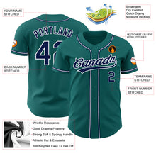 Load image into Gallery viewer, Custom Teal Navy-White Authentic Baseball Jersey
