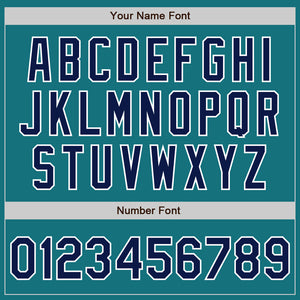 Custom Teal Navy-White Authentic Baseball Jersey