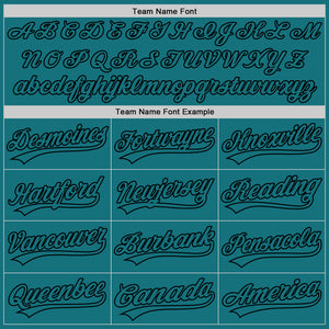 Custom Teal Teal-Black Authentic Baseball Jersey