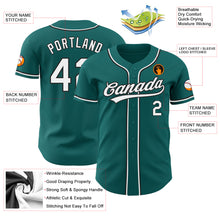 Load image into Gallery viewer, Custom Teal White-Black Authentic Baseball Jersey
