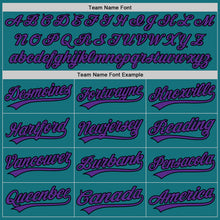 Load image into Gallery viewer, Custom Teal Purple-Black Authentic Baseball Jersey
