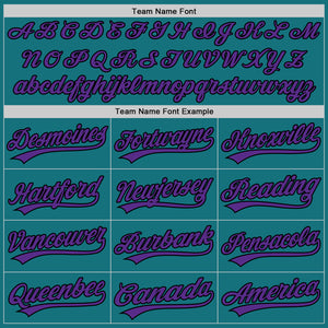 Custom Teal Purple-Black Authentic Baseball Jersey