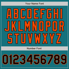 Load image into Gallery viewer, Custom Teal Black-Orange Authentic Baseball Jersey
