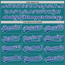 Load image into Gallery viewer, Custom Teal Royal-White Authentic Baseball Jersey
