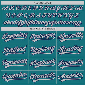 Custom Teal Gray Pinstripe Gray-Navy Authentic Baseball Jersey