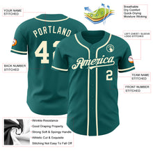 Load image into Gallery viewer, Custom Teal Cream Authentic Baseball Jersey
