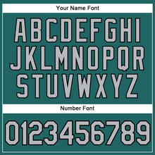 Load image into Gallery viewer, Custom Teal Gray Pinstripe Black Authentic Baseball Jersey
