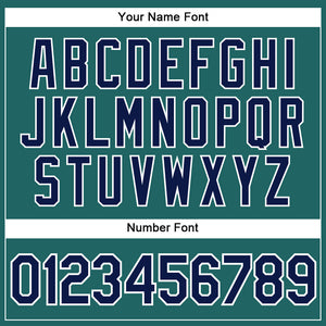 Custom Teal White Pinstripe Navy Authentic Baseball Jersey