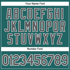 Custom Teal White Pinstripe Steel Gray Authentic Baseball Jersey