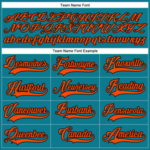 Custom Teal Orange-Black Hockey Lace Neck Jersey