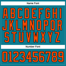 Load image into Gallery viewer, Custom Teal Orange-Black Hockey Lace Neck Jersey
