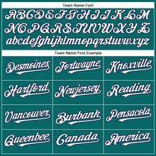 Load image into Gallery viewer, Custom Teal White-Navy Authentic Baseball Jersey

