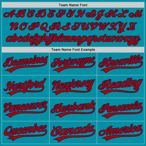 Custom Teal Red-Navy Authentic Throwback Baseball Jersey