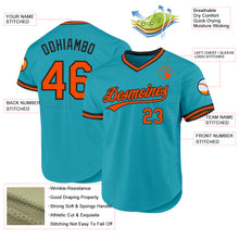Load image into Gallery viewer, Custom Teal Orange-Black Authentic Throwback Baseball Jersey
