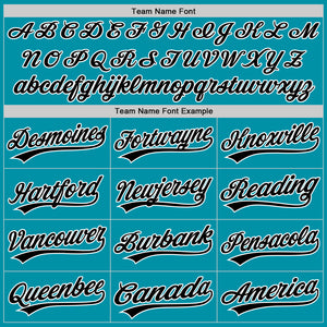 Custom Teal Black-White Authentic Throwback Baseball Jersey