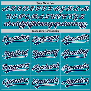 Custom Teal Navy-White Authentic Throwback Baseball Jersey