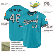 Load image into Gallery viewer, Custom Teal Gray-Black Authentic Throwback Baseball Jersey
