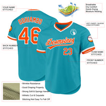 Load image into Gallery viewer, Custom Teal Orange-White Authentic Throwback Baseball Jersey
