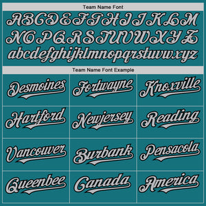 Custom Teal Gray-Black Authentic Baseball Jersey