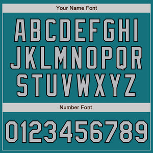 Custom Teal Gray-Black Authentic Baseball Jersey