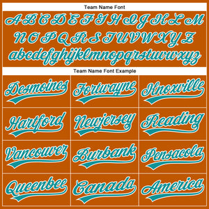 Custom Texas Orange Teal-White Authentic Baseball Jersey